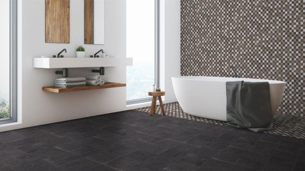 Cartuja Black Porcelain Wall & Floor Tiles 25x25cm