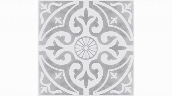 Devonstone Silver Patterned Feature Floor Tiles 33x33cm