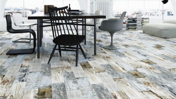 Vintage Multi Wood Effect Floor Tiles 15x60cm