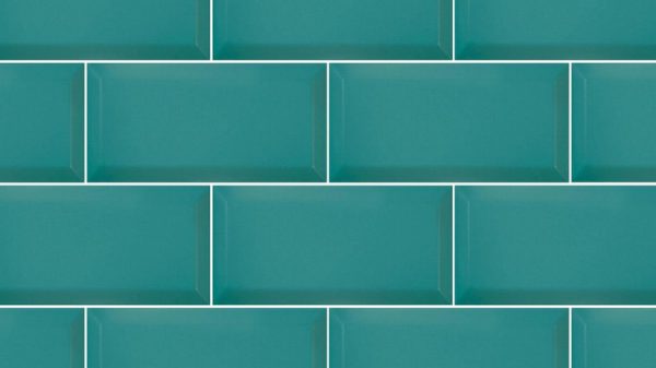 Bisel Brillo Turquoise Glossy Metro Wall Tiles 10x20cm